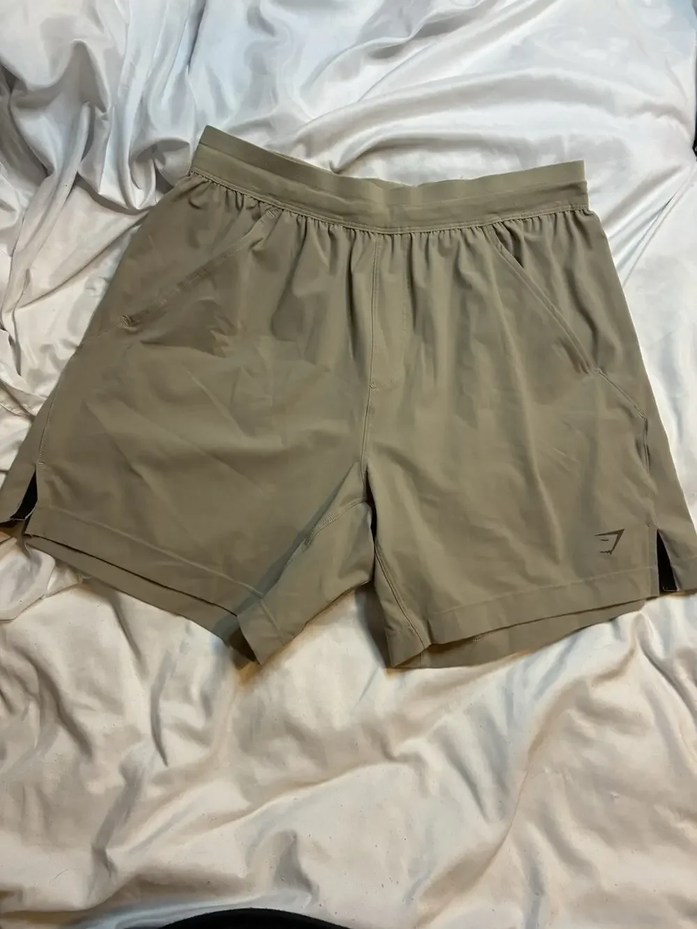 Gymshark Athletic/Gym Unlined Shorts Tan Mens Small
